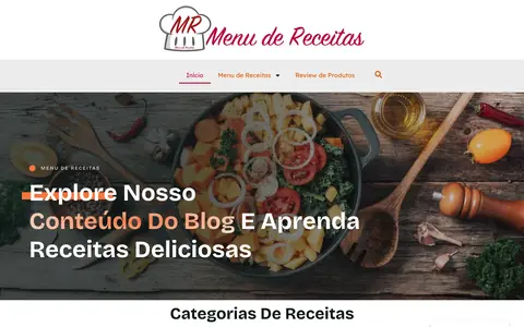 Página inicial do site Menu de Receitas (abre em outra aba)