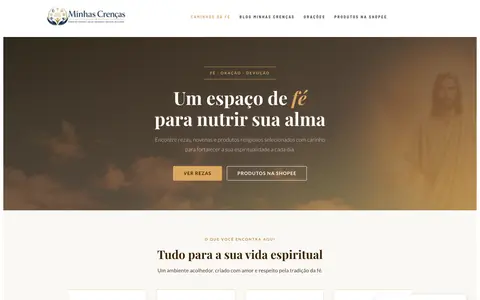 Página inicial do site Minhas Crenças (abre em outra aba)