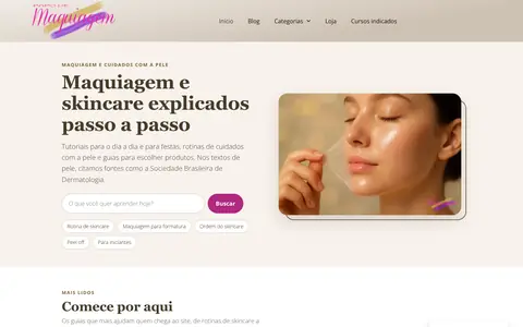 Página inicial do site Papo de Maquiagem (abre em outra aba)